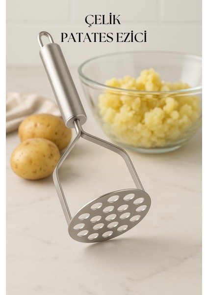 24 cm Çelik Patates Ezici & Çok Amaçlı Ezici