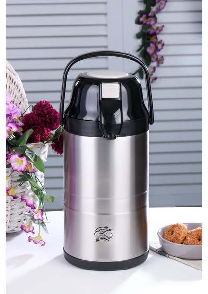 3.5 Litre Çift Kat Paslanmaz Çelik Termos(Ev, Iş Yeri, Restoran, Otel, Piknik ve Organizasyonlar)