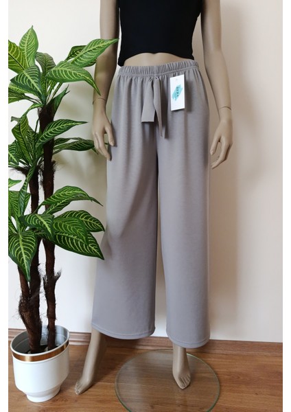 Kadın Yumuşak Dokulu Geniş Paça Pantolon modelleri