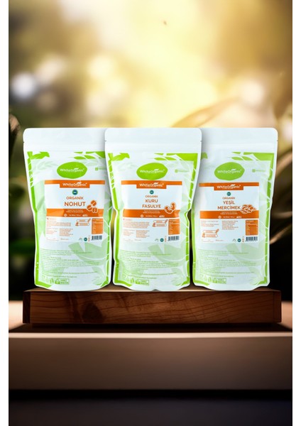 Organik Nohut+Organik Kuru Fasulye+Organik Yeşil Mercimek Bakliyat Set fiyatları
