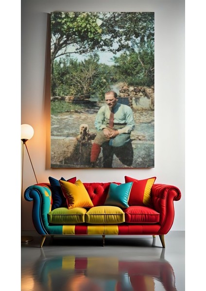 Atatürk Portree Ev Duvar Salon Güzellik Salonu Ofis Dükkan Dekarasyon Kanvas Tablo