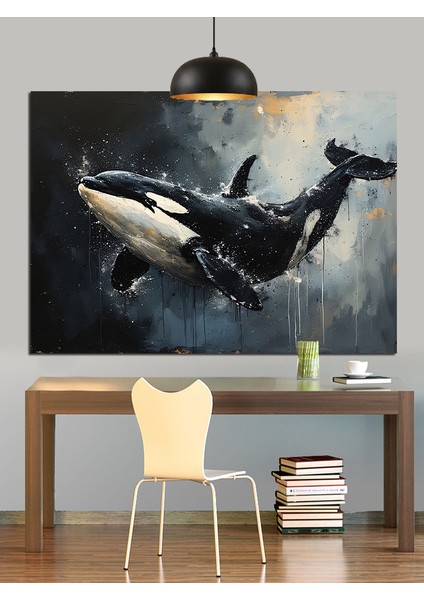 Okyanusta Zıplayan Katil Balina Dekoratif Kanvas - Mdf Ahşap Tablo modelleri