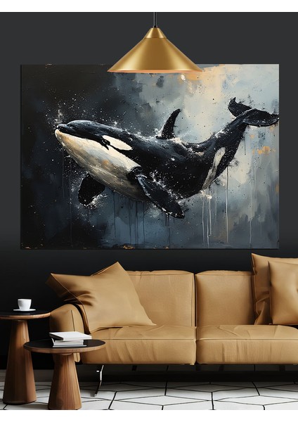 Okyanusta Zıplayan Katil Balina Dekoratif Kanvas - Mdf Ahşap Tablo indirimleri