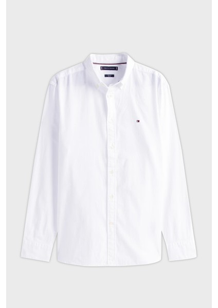 % 100 Pamuk Slim Fit Düğmeli Yaka Gömlek Erkek Gömlek MW0MW37578 Ycf indirimleri