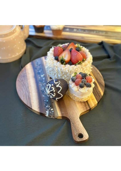 Akasya Yuvarlak Kesme Tahtası TR-1125 fiyatları