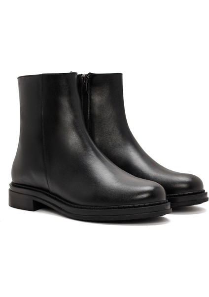 Kadın Siyah Fermuarlı Deri Bot 25WFD410618 fırsatları