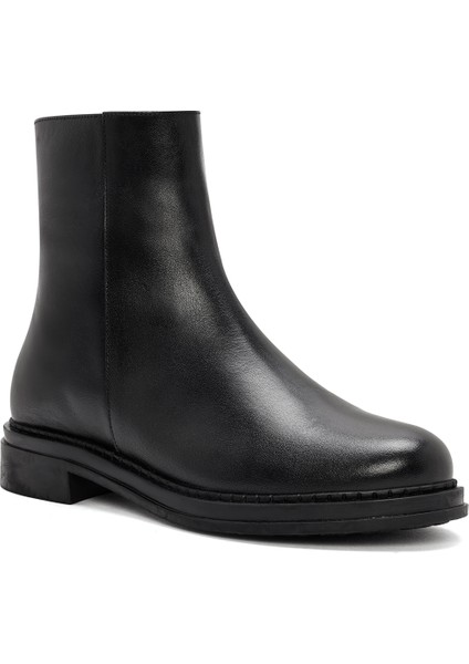 Kadın Siyah Fermuarlı Deri Bot 25WFD410618