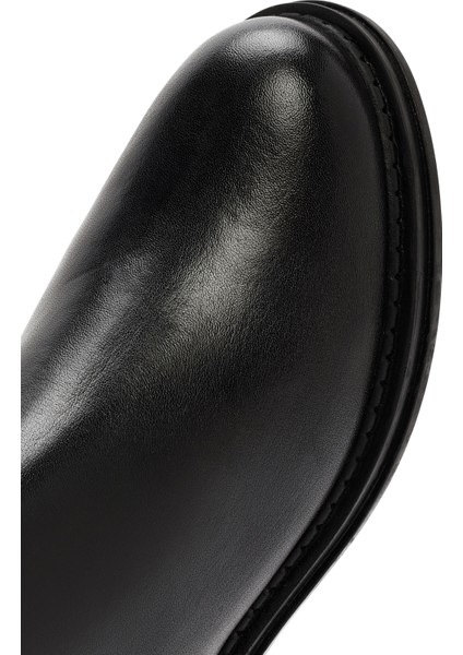 Kadın Siyah Fermuarlı Deri Bot 25WFD410618