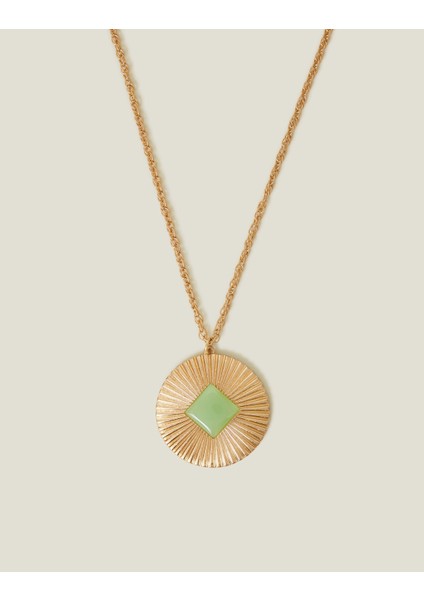 Gem Stone Madalyon Kolye