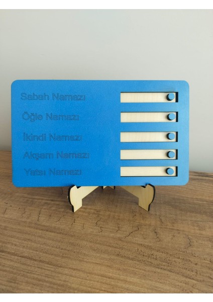 Kaletreewood Çocuklar Için Renkli Ahşap Namaz Takip Panosu, 5 Vakit Sürgülü Takip, Ibadet Alışkanlığı, One Size modelleri
