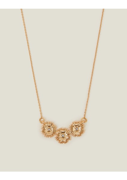 Üç Taş Papatya Kolye