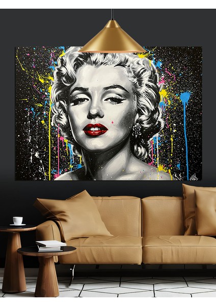 Renkli Marilyn Monroe Portresi Dekoratif Kanvas - Mdf Ahşap Tablo fiyatları