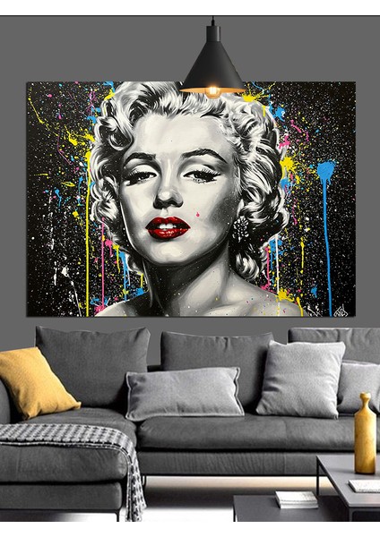 Renkli Marilyn Monroe Portresi Dekoratif Kanvas - Mdf Ahşap Tablo modelleri