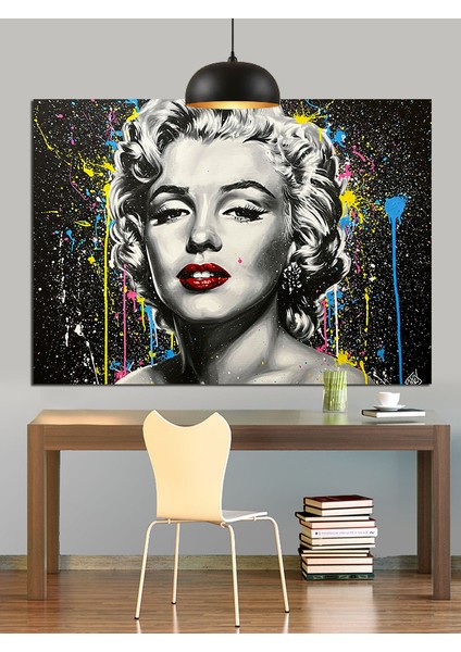 Renkli Marilyn Monroe Portresi Dekoratif Kanvas - Mdf Ahşap Tablo indirimleri