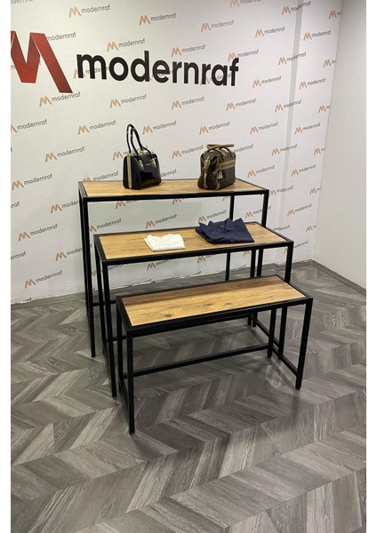 Üçlü Merdiven Büyük Boy Siyah Stand fiyatları