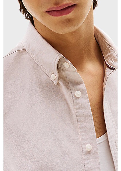 % 100 Pamuk Regular Fit Uzun Kollu Logolu Gömlek Erkek Gömlek MW0MW35774 Rbc fırsatları