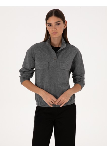 Kadın Gri Oversize Sweatshirt 50309089-VR024