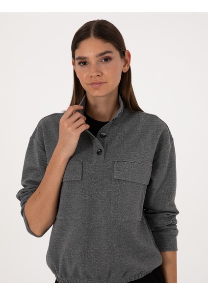 Kadın Gri Oversize Sweatshirt 50309089-VR024 fiyatları