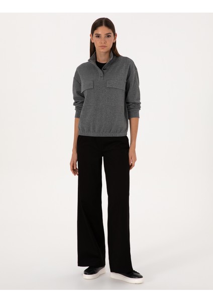 Kadın Gri Oversize Sweatshirt 50309089-VR024 fırsatları