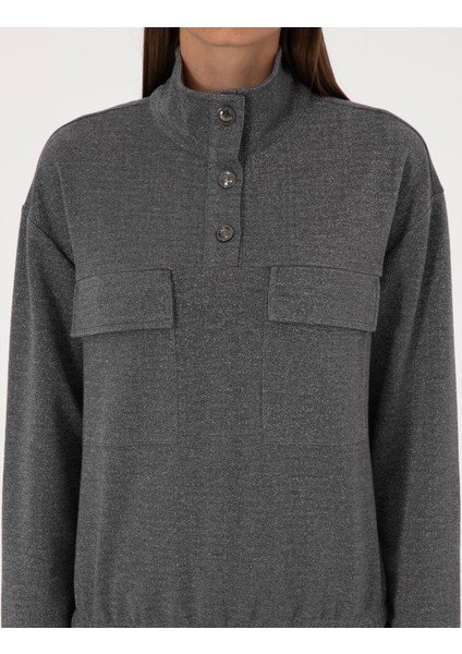 Kadın Gri Oversize Sweatshirt 50309089-VR024