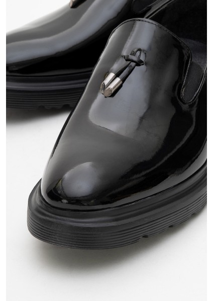 Erkek Klasik Kalın Tabanlı Abiye Rugan Ayakkabı modelleri