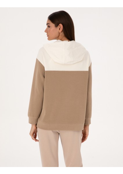 Kadın Bej Oversize Modal Karışımlı Sweatshirt 50309096-VR011 indirimleri