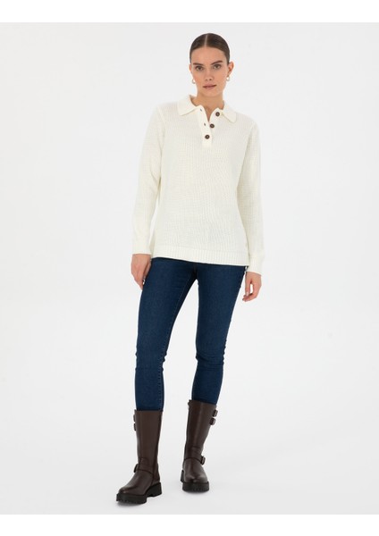 Kadın Bej Regular Fit Kazak 50316328-VR011 fırsatları