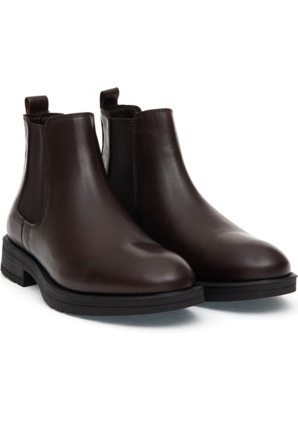 Erkek Kahverengi %100 Deri Kauçuk Taban Chelsea Bot 50318873-VR029