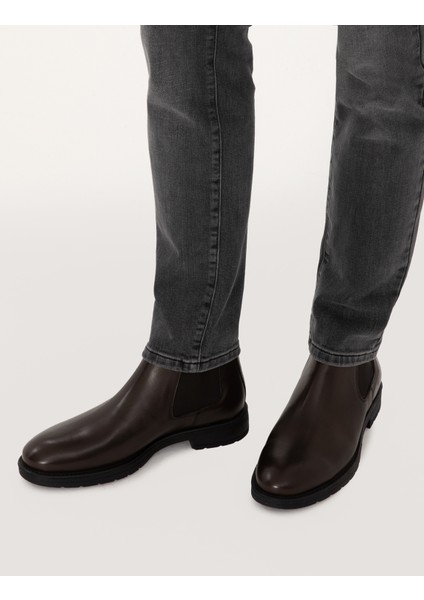 Erkek Kahverengi %100 Deri Kauçuk Taban Chelsea Bot 50318873-VR029