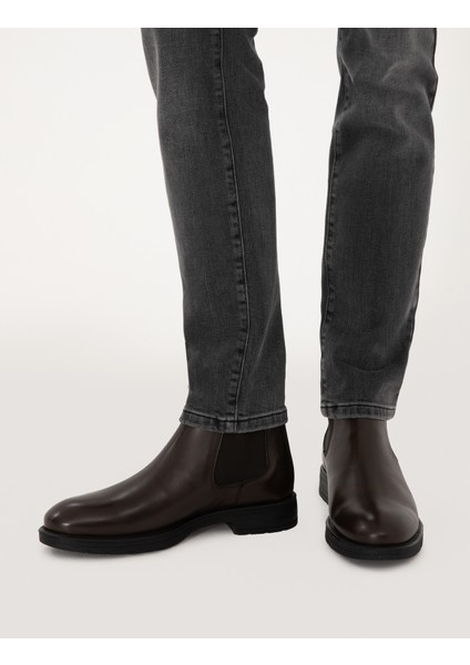 Erkek Kahverengi %100 Deri Kauçuk Taban Chelsea Bot 50318873-VR029