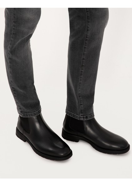 Erkek Siyah %100 Deri Kauçuk Taban Chelsea Bot 50318873-VR046