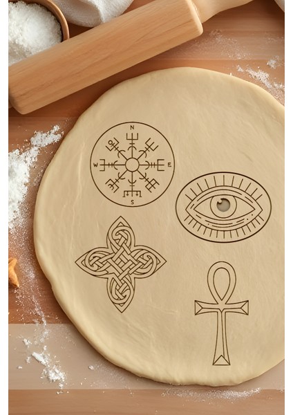 Viking Seti Kurabiye Kalıbı, Hamur Şekillendirici, Bisküvi Kalıbı, Kolay Kesim Ucu