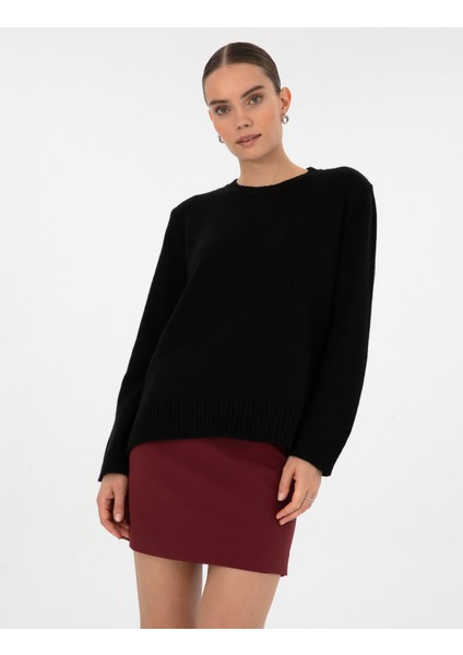 Kadın Siyah Comfort Fit Kazak 50316310-VR046