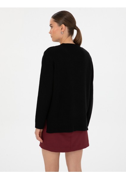 Kadın Siyah Comfort Fit Kazak 50316310-VR046 indirimleri