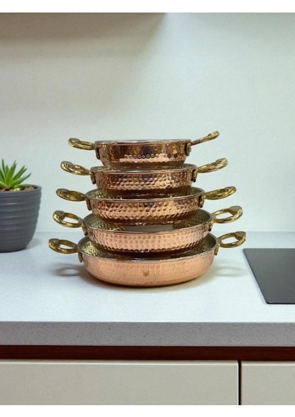 - Dövme Bakır Kalın Tava Takımı 5’li (18-20-22-24-26 Cm) – El Işçiliği, Dayanıklı ve Şık Bakır Tavalar fiyatları