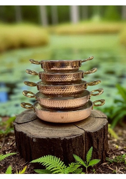 - Dövme Bakır Kalın Tava Takımı 5’li (18-20-22-24-26 Cm) – El Işçiliği, Dayanıklı ve Şık Bakır Tavalar modelleri