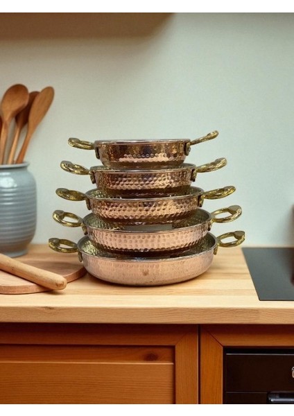 - Dövme Bakır Kalın Tava Takımı 5’li (18-20-22-24-26 Cm) – El Işçiliği, Dayanıklı ve Şık Bakır Tavalar fırsatları