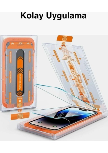 Apple iPhone 17 Uyumlu Çekmeli Kırılmaz Cam Ekran Koruyucu Full Hd, Kolay Uygulama