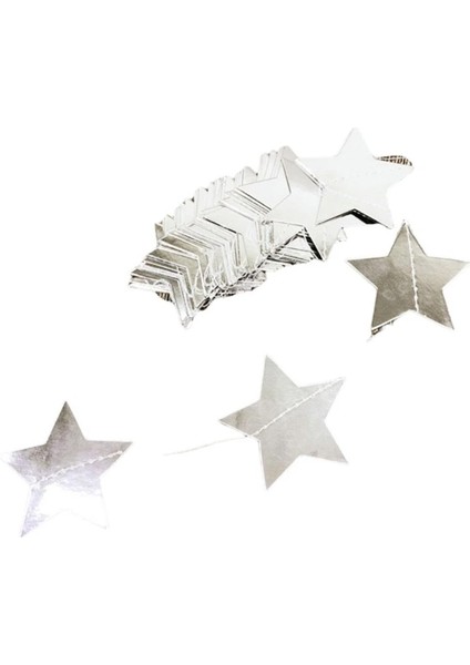 Gümüş Yıldız Asmalı Tavan Süslemeleri Ipli Sarkıt Süs Gümüş Yıldız 4 Metre fiyatları