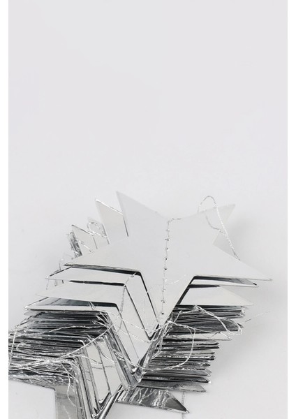 Gümüş Yıldız Asmalı Tavan Süslemeleri Ipli Sarkıt Süs Gümüş Yıldız 4 Metre modelleri