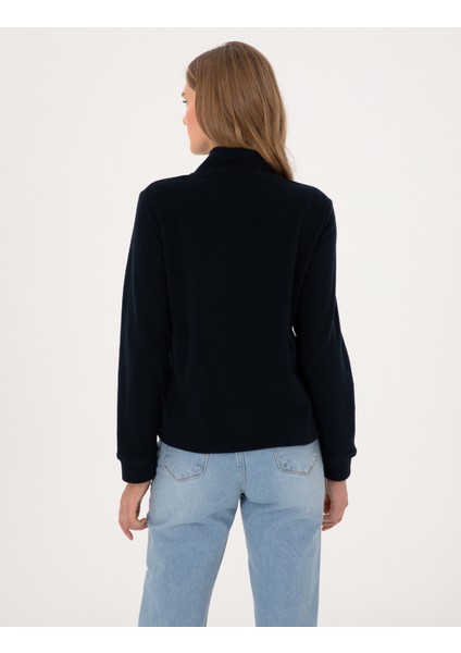 Kadın Lacivert Comfort Fit Fermuarlı Polar Sweatshirt 50316333-VR033 indirimleri