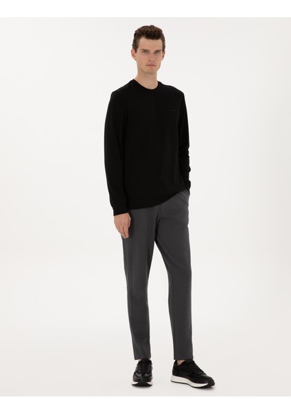 Erkek Antrasit Slim Fit 3 Iplik Düz Paça Eşofman Altı 50317670-VR006