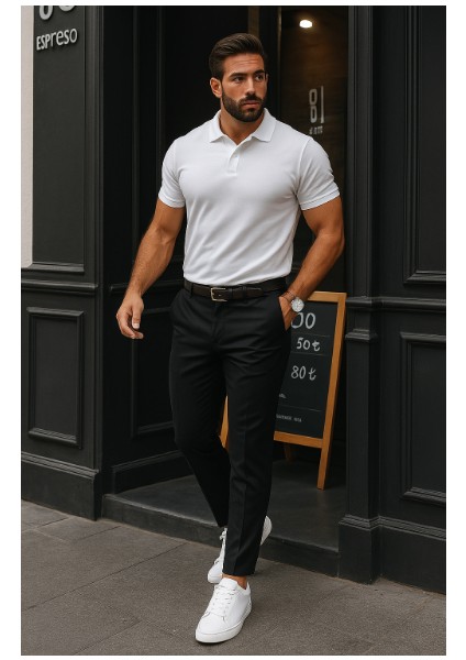 Erkek Düz Kesim Bilek Boy Kumaş Pantolon