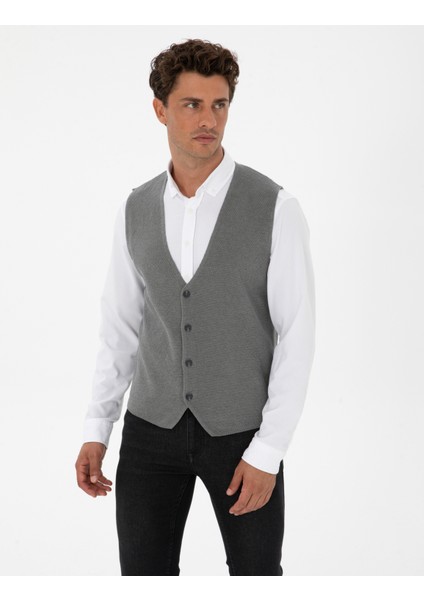 Erkek Gri Melanj Triko Yelek 50317313-VR086 modelleri
