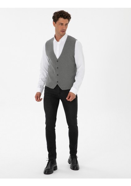 Erkek Gri Melanj Triko Yelek 50317313-VR086 fırsatları