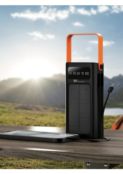 Gpw-03 30.000MAH Solar Powerbank – 4xusb-A, Qualcomm 3.0 Hızlı Şarj, Dahili Lightning & Usb-C Kablo, Dijital Yüzdelik Ekran modelleri