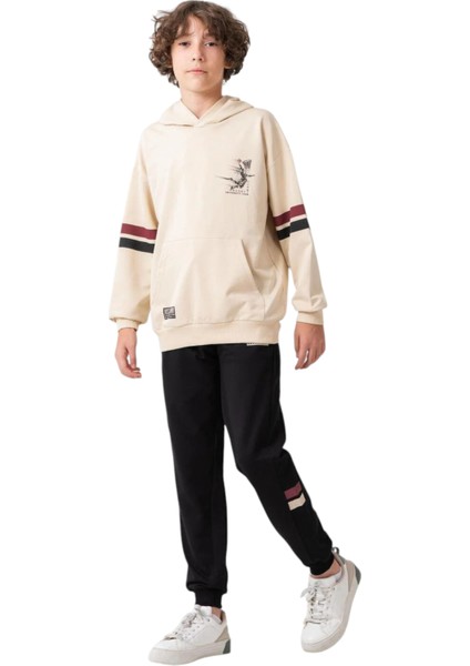 Erkek Çocuk Önü Arkası Basketbol Temalı Kapüşonlu Eşofman Takımı fiyatları