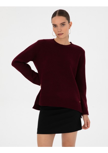 Kadın Vişne Comfort Fit Kazak 50316310-VR223 modelleri