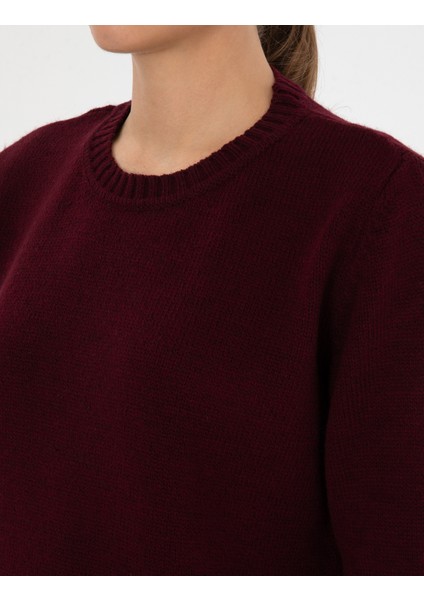 Kadın Vişne Comfort Fit Kazak 50316310-VR223