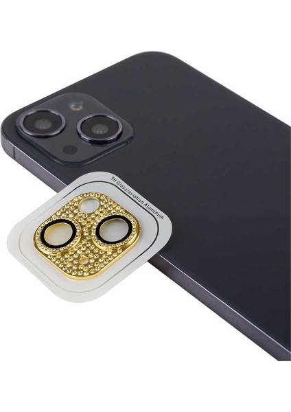 iPhone 13 Mini Uyumlu Omsy Cl-08 Kamera Lens Koruyucu-Gold
